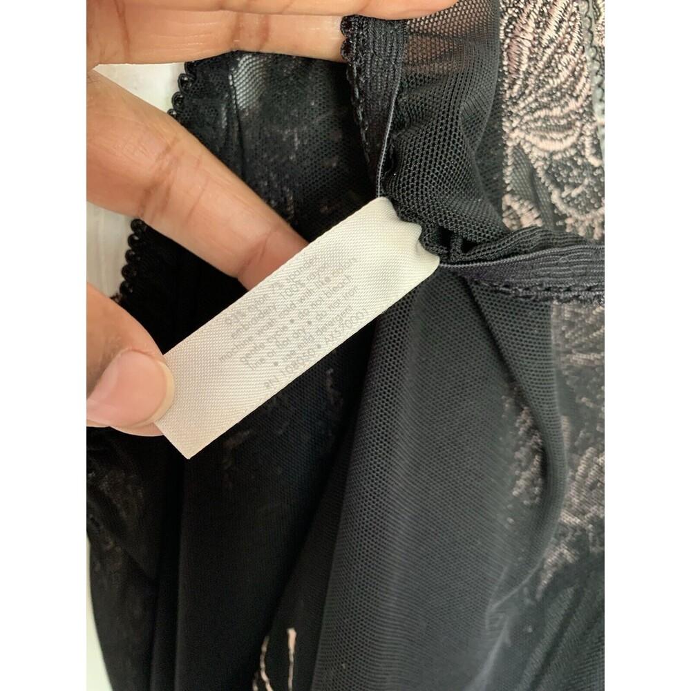 Cacique cami lingerie black lace sheer embroidered stretch 14/16 - Picture 12 of 16